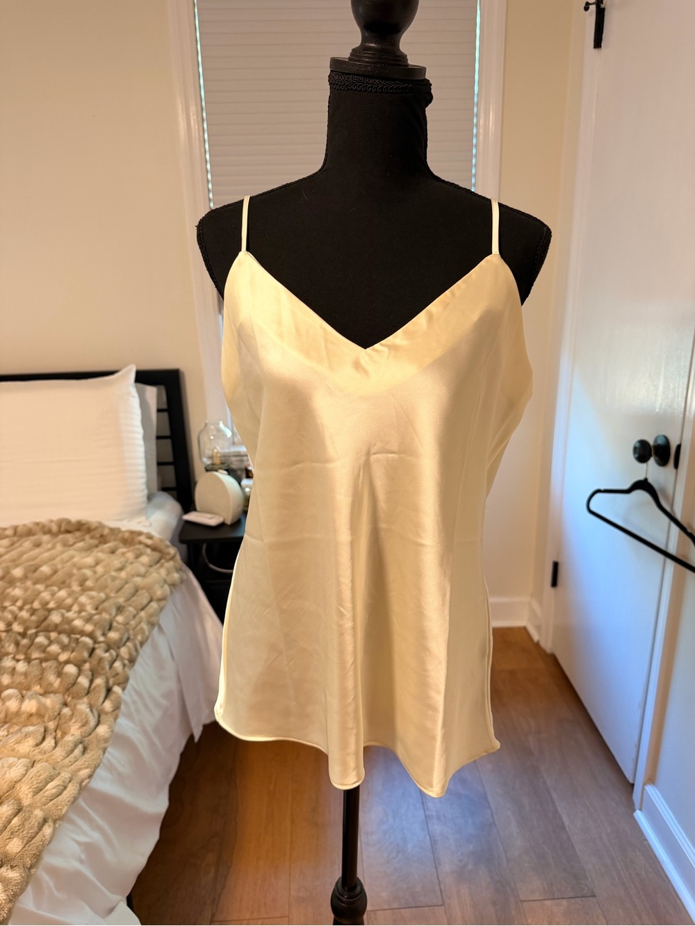 Brooks Brothers Ivory Satin Spaghetti-Strap Cami